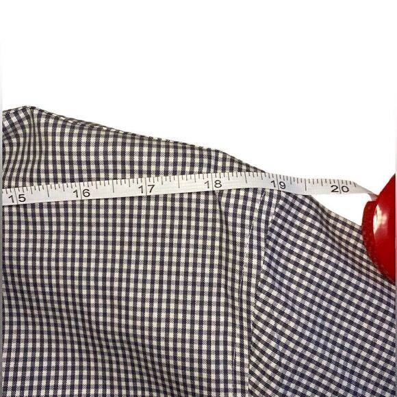 Eddie Bauer Wrinkle Resistant Black and White Gingham Dress Shirt - Picture 7 of 11